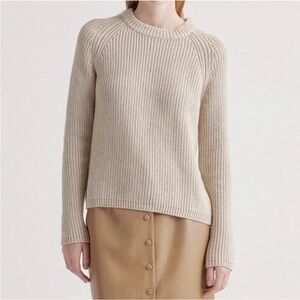 Quince Organic Cotton Fisherman Crew Sweater Sz S